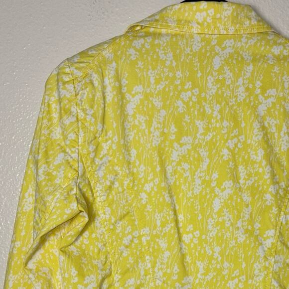 Cabi Jacket Women's Size Small Yellow Daisies Field Jacket #5160 Button Up - Picture 10 of 16